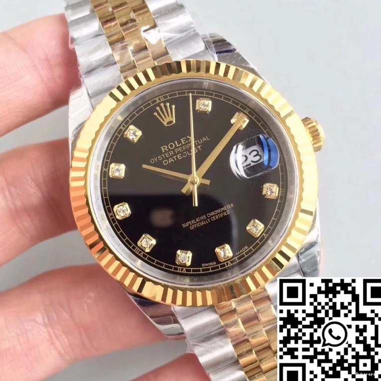 Dial 679 II Rolex Diamond-encrusted Stretchable Black Datejust M126333-0013 Factory EW 0716